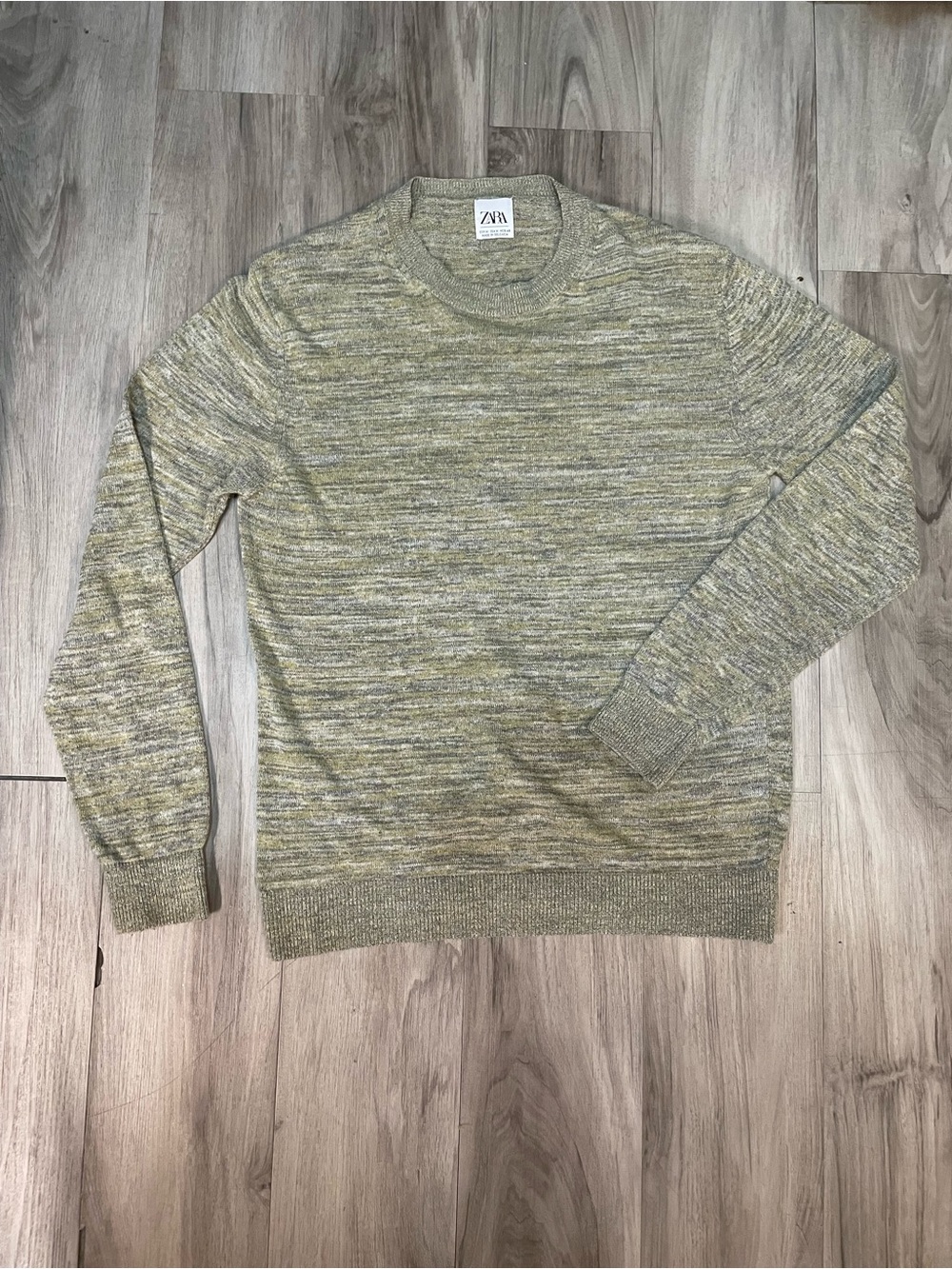 Zara Olive Marled Crewneck Sweater